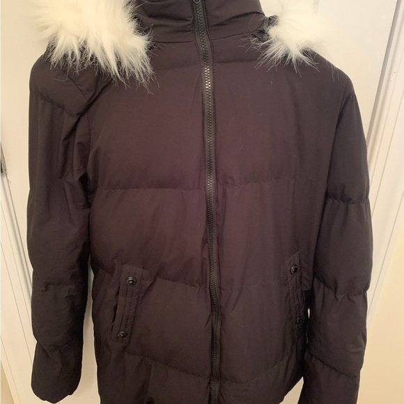 Sam Edelman Black Puffer Jacket with Faux Fur Trim XS - Picture 4 of 8